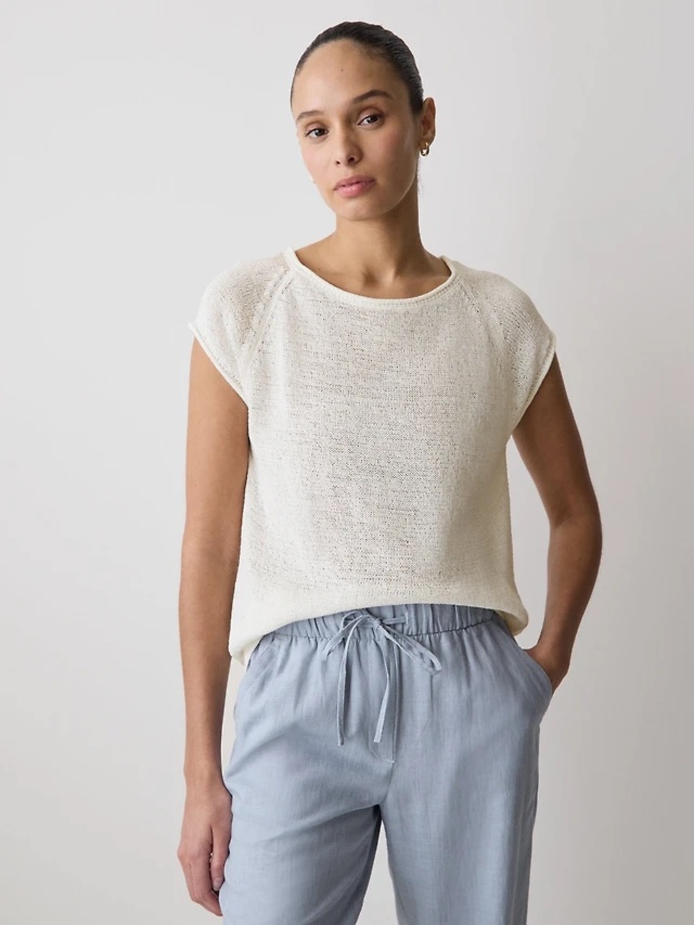 RW&CO. White Lightweight Knit sweater
